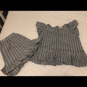 Striped shorts set